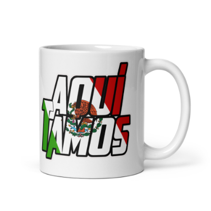 Picture of Kid Kvenbo - Aqui Tamos - White glossy mug